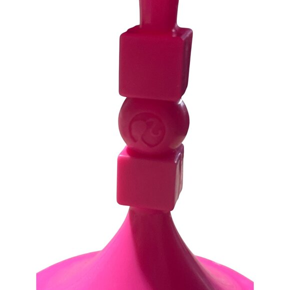 Barbie Dreamhouse Replacement Pink Barstool Pedestal Chair Ponytail Logo 5.75" - Picture 3 of 4
